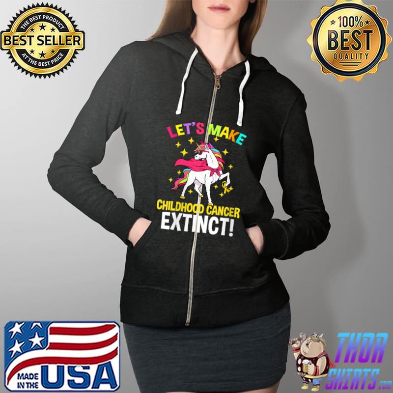 Official Childhood Cancer Gold Ribbon Survivor T-Shirt Full Zip Hooded