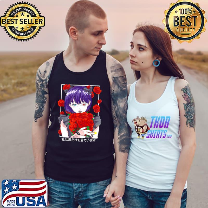 Official Goth Anime Girl Gothic Roses Aesthetic Japanese Vaporwave Shirt Tank Top