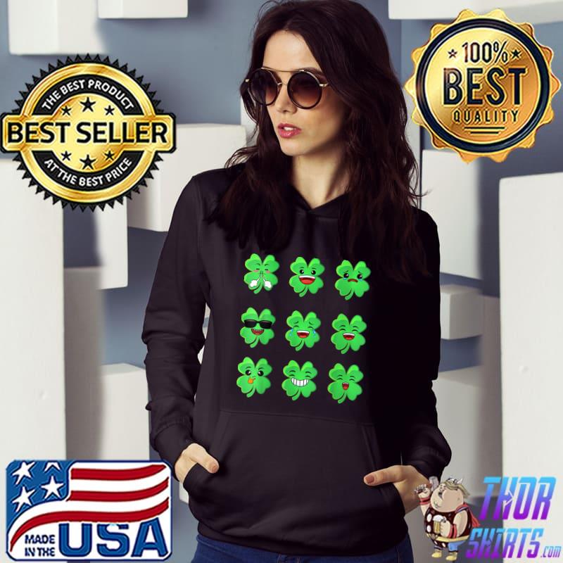 Official St Patricks Day Clovers Faces Shamrocks Irish Boys Girl Kids T-Shirt