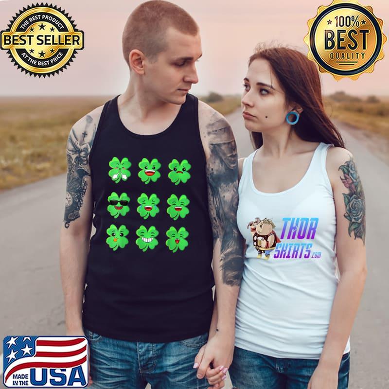 Official St Patricks Day Clovers Faces Shamrocks Irish Boys Girl Kids T-Shirt Tank Top