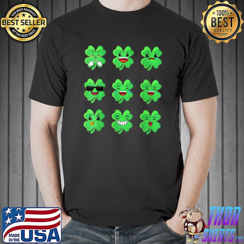 Official St Patricks Day Clovers Faces Shamrocks Irish Boys Girl Kids T-Shirt Unisex