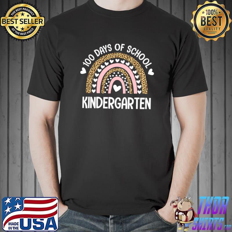 Original 100 Days Of School Kindergarten Cute Rainbow Lover 100th Day T Shirt Unisex