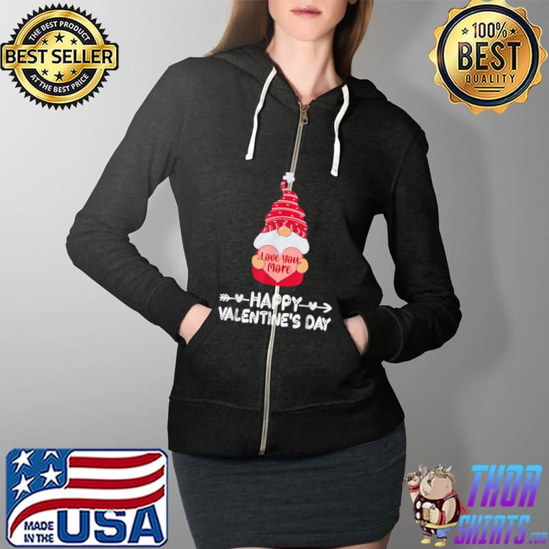 Original Happy Valentines Day Gnome Love Heart T-Shirt Full Zip Hooded