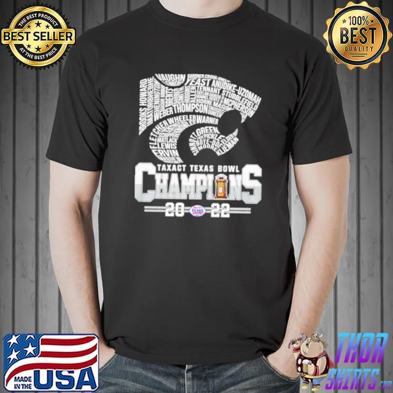Original Kansas State Wildcats 2022 Texas Bowl Champions Player signatures Unisex
