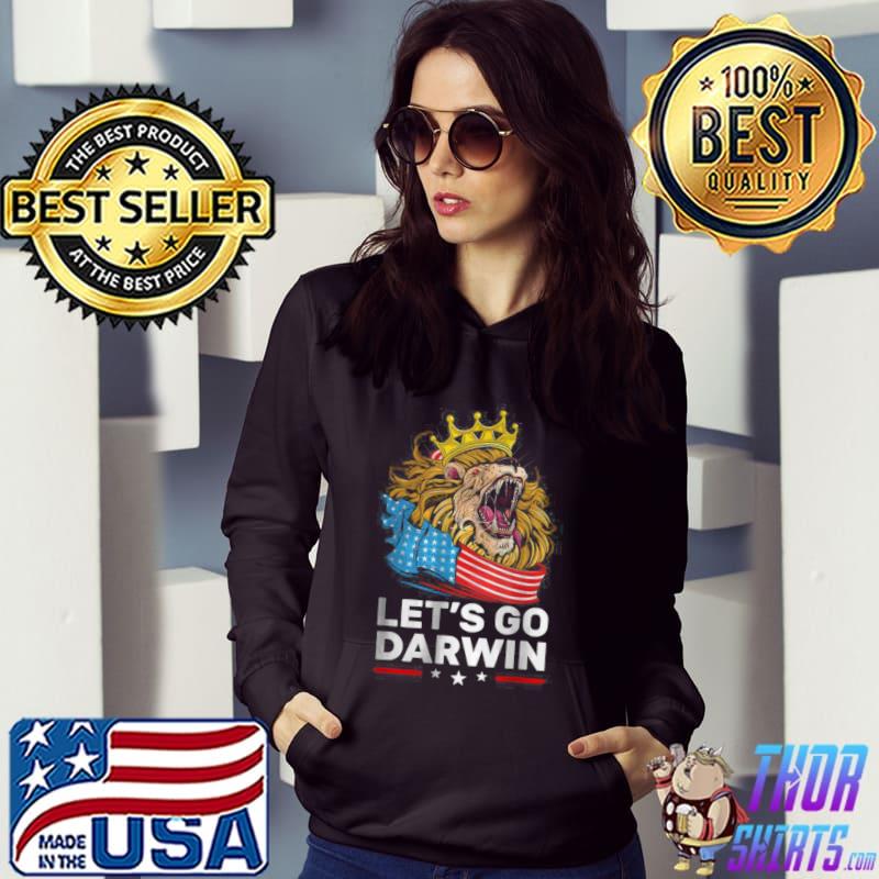 Original Let’s Go Darwin Funny Vintage US Flag Lion Lets Go Darwin T Shirt