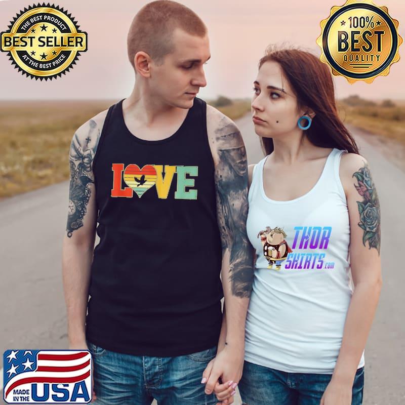 Original Love cute pigeon animals Valentines day Tank Top