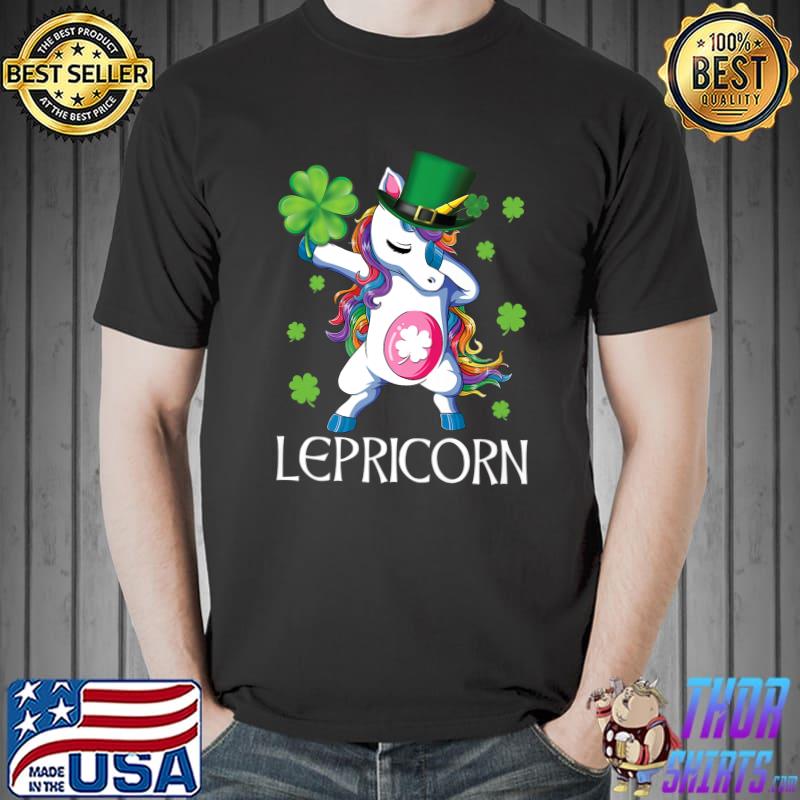 Original St Patricks Day Dabbing Lepricorn Unicorn Shamrock Unicorns Premium T-Shirt Unisex