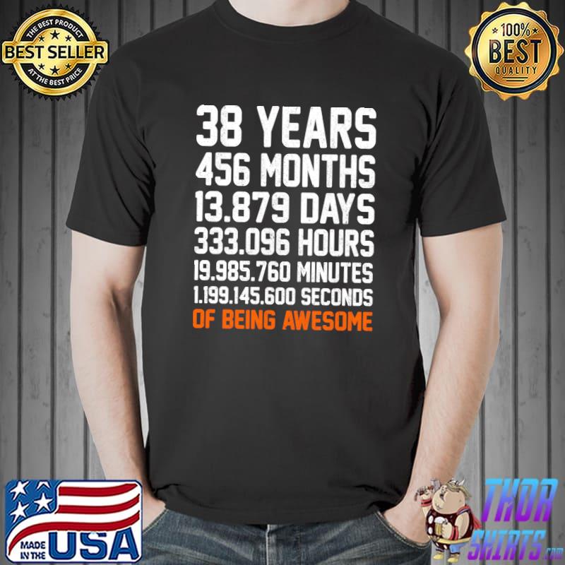 Original Vintage 38th Birthday 38 Years Old Wedding Anniversary T-Shirt Unisex