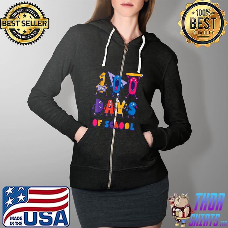 Premium 100th Day of School Teachers Kids Child Happy 100 Days T-Shirt Full Zip Hooded