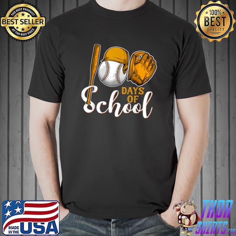 Premium Baseball 100 Days of School Happy 100th Day Teacher Kids T-Shirt
