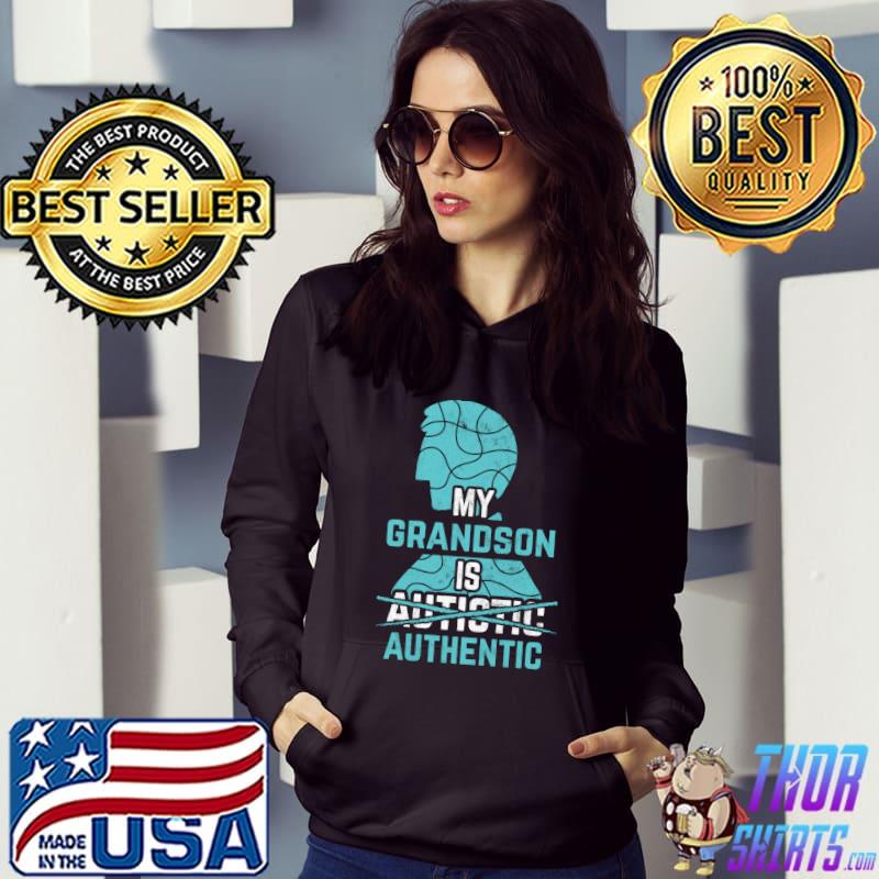 Premium My Grandson is Authentic Autism Awareness Autistic Spectrum T-shirt
