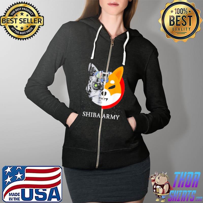 Premium Shiba Army Shibu Inu Crypto Currency Meme Unisex T-Shirt Full Zip Hooded