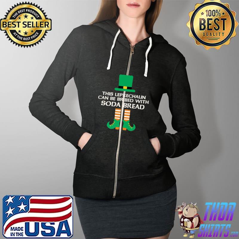 Premium This Leprechaun Can Be Bribed With Soda Bread St. Paddy Day Premium T-Shirt Full Zip Hooded