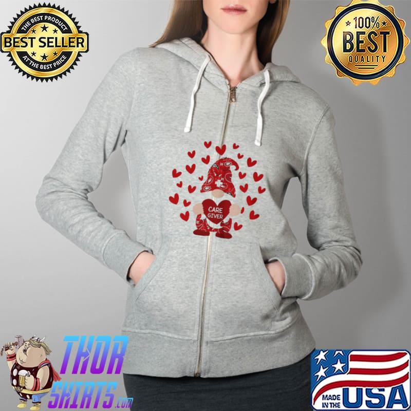 Red gnome caregiver Valentines day Full Zip Hooded
