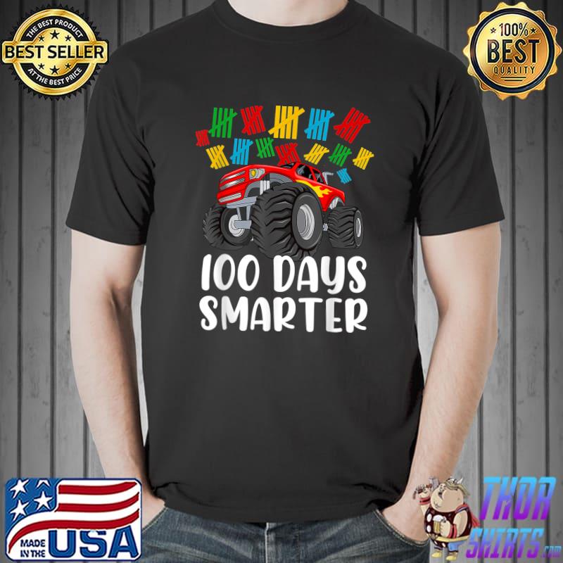 Top Boys 100th Day of School Shirt Monster Truck 100 Smarter T-Shirt Unisex