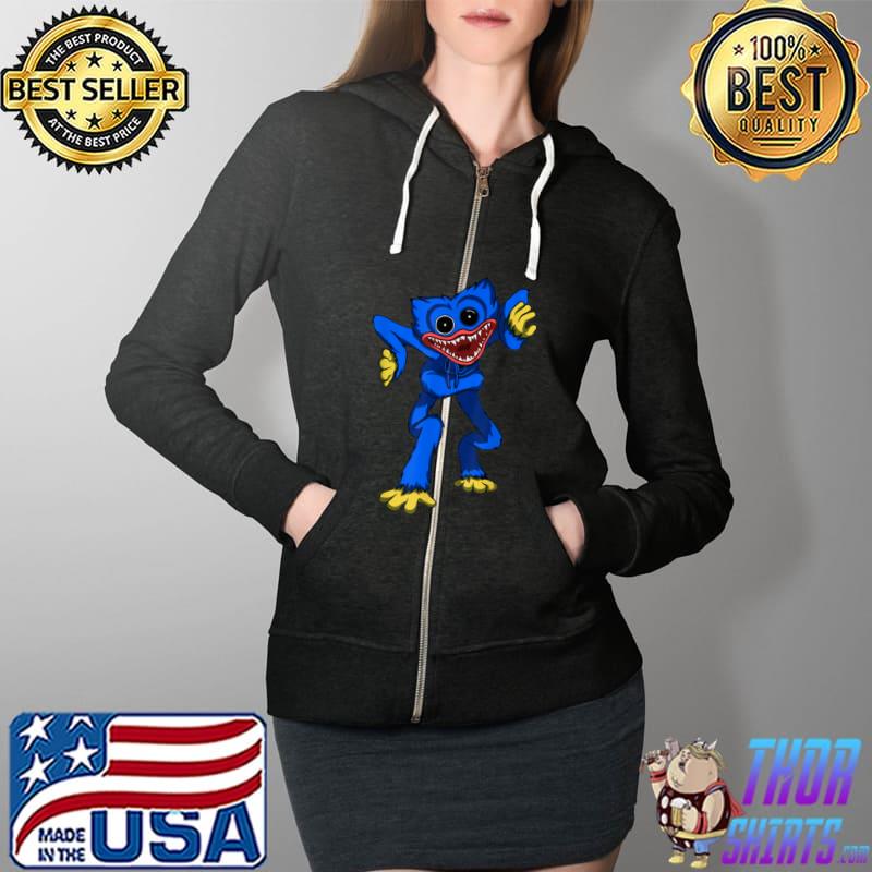 Top Huggy Wuggy Kids Gaming T-Shirt Full Zip Hooded