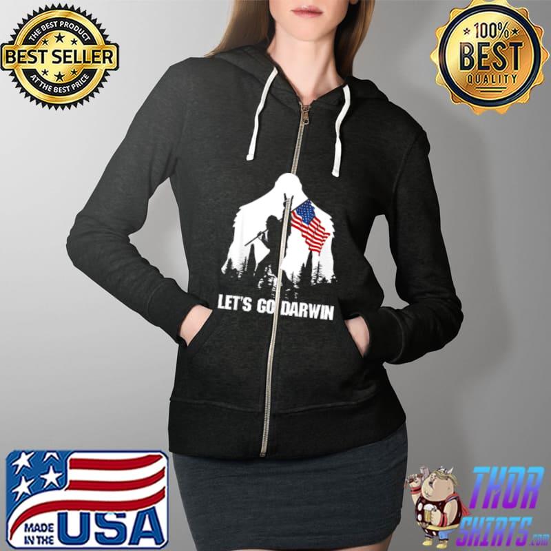 Top Let’s go darwin bigfoot American flag Full Zip Hooded