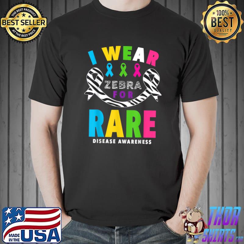 Top Rare Disease Day I Wear Zebra For Rare Disease Awareness T-Shirt Unisex