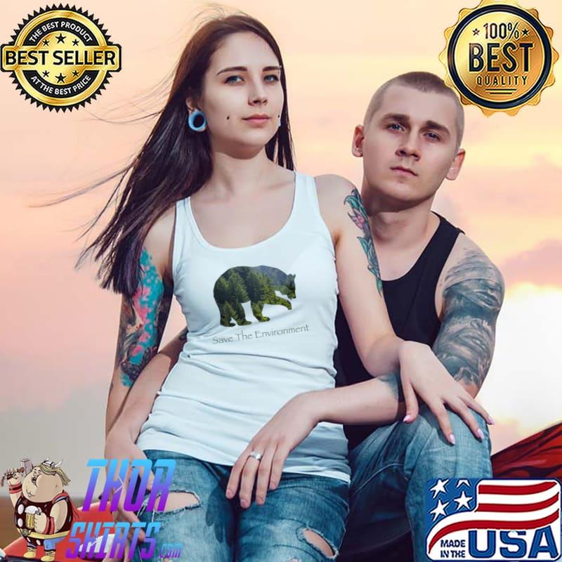 Top Save The Environment Bear Silhouette Environmental Protection T- Tank Top