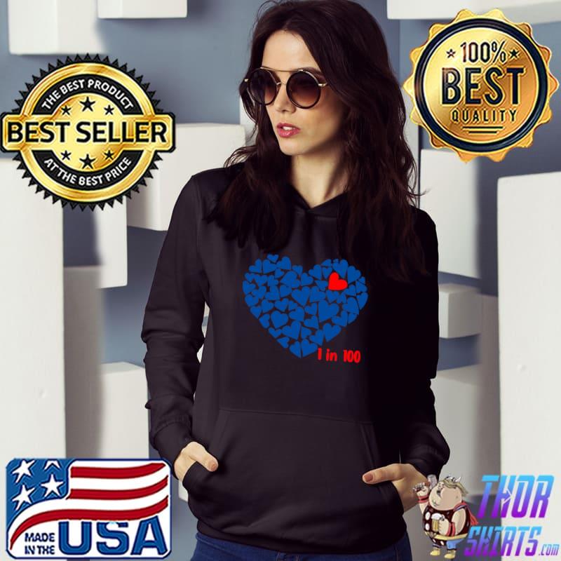 1 In 100 Congenital Heart Disease Awareness Gift CHD Outfit T-shirt