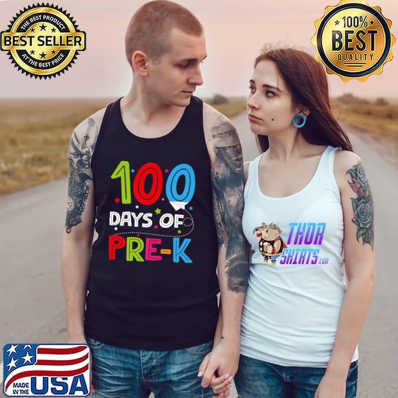 100 Days of Pre-k Teacher Boys Girls 100th Day Pre-k School Premium T-Shirt Tank Top