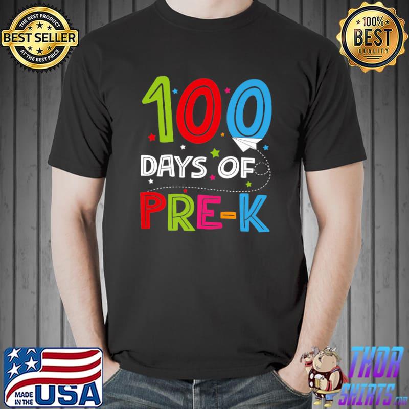 100 Days of Pre-k Teacher Boys Girls 100th Day Pre-k School Premium T-Shirt Unisex