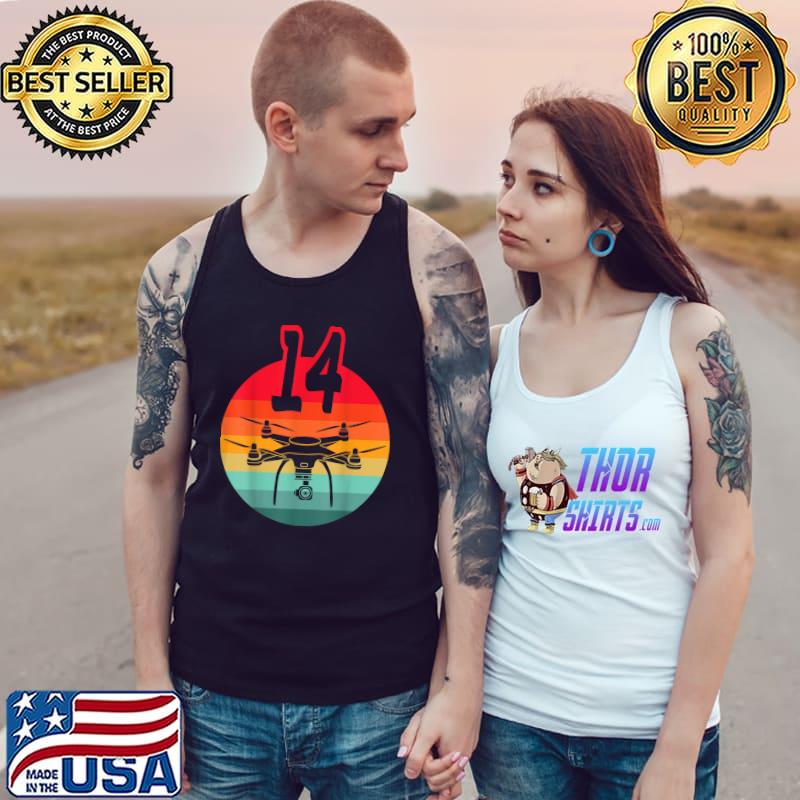 14th Birthday I Retro Remote Control Drones With Camera T-Shirt Tank Top