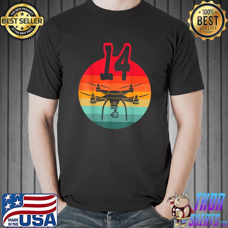 14th Birthday I Retro Remote Control Drones With Camera T-Shirt Unisex