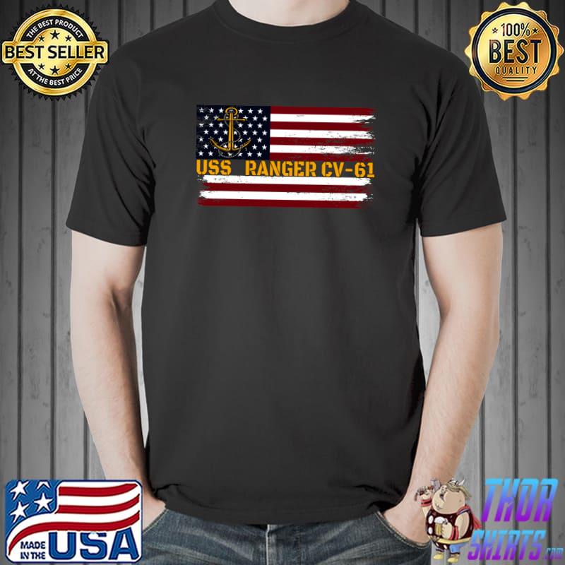 Aircraft Carrier USS Ranger CV-61 Veteran Father Day T- Unisex