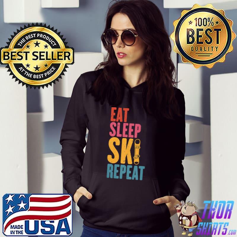 Awesome Eat Sleep Ski Repeat Funny Skier Vintage Retro Snowboard Premium T-Shirt