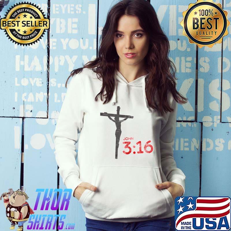 Awesome John 316 Jesus Crucifix Bible Verse T-shirt