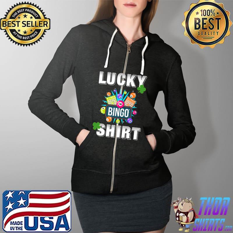 Bingo Player Good Luck Gambling Lover Design Premium T-Shirt Full Zip Hooded