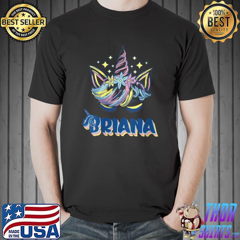 Briana personalized custom name Rainbow Unicorn crown T- Unisex