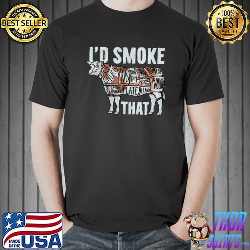 Cattel I'd Smoke That Vintage Funny BBQ Grilling Chef T- Unisex