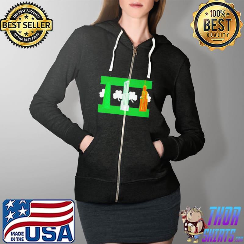 Chicago shamrock skyline Full Zip Hooded