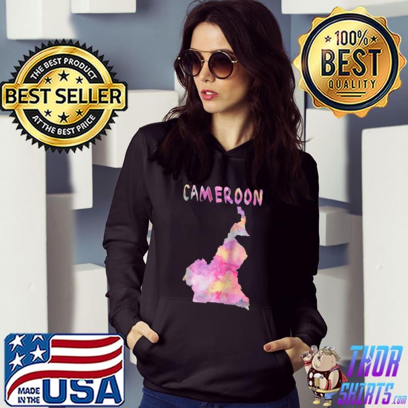 Colorful isolated Cameroon map in watercolor, Colorful Paint T-shirt
