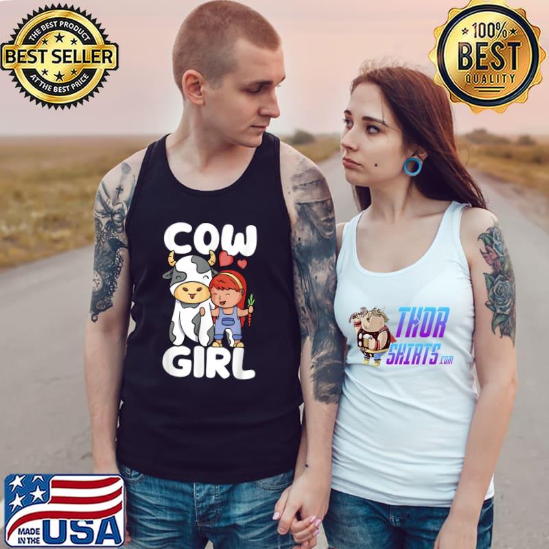 Cow Girl Cattle Dairy Farm Country Cow Lover Little Cowgirl T-Shirt Tank Top