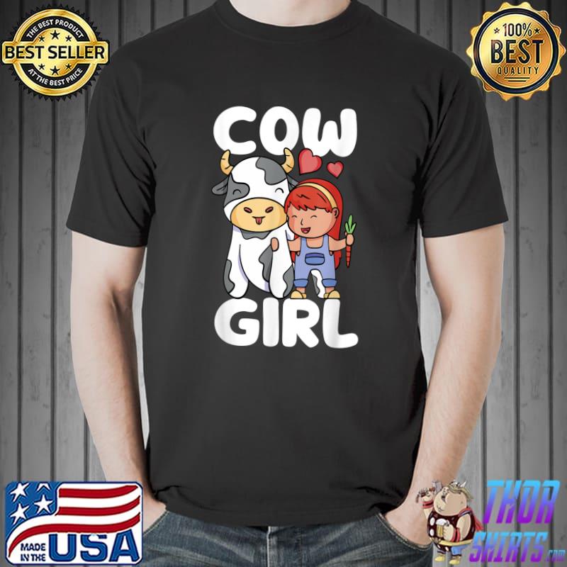 Cow Girl Cattle Dairy Farm Country Cow Lover Little Cowgirl T-Shirt Unisex