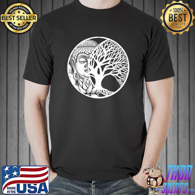 Crescent Moon Tree Of Life Bohemian Meditation T-Shirt Unisex