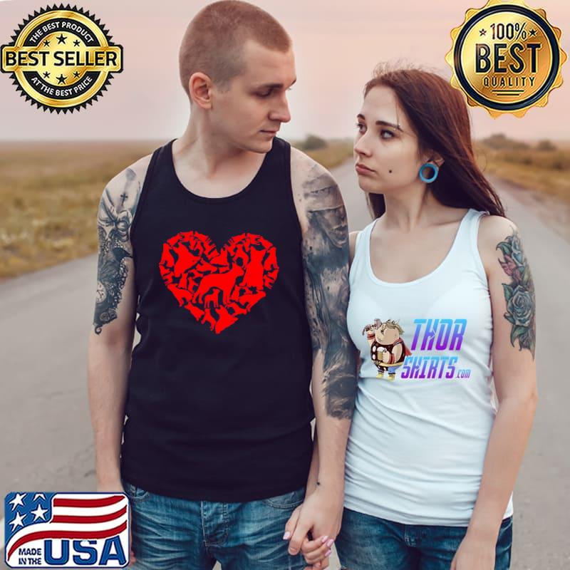 Cute Heart Boston Terrier Dog Valentines Day Puppy Lover T- Tank Top