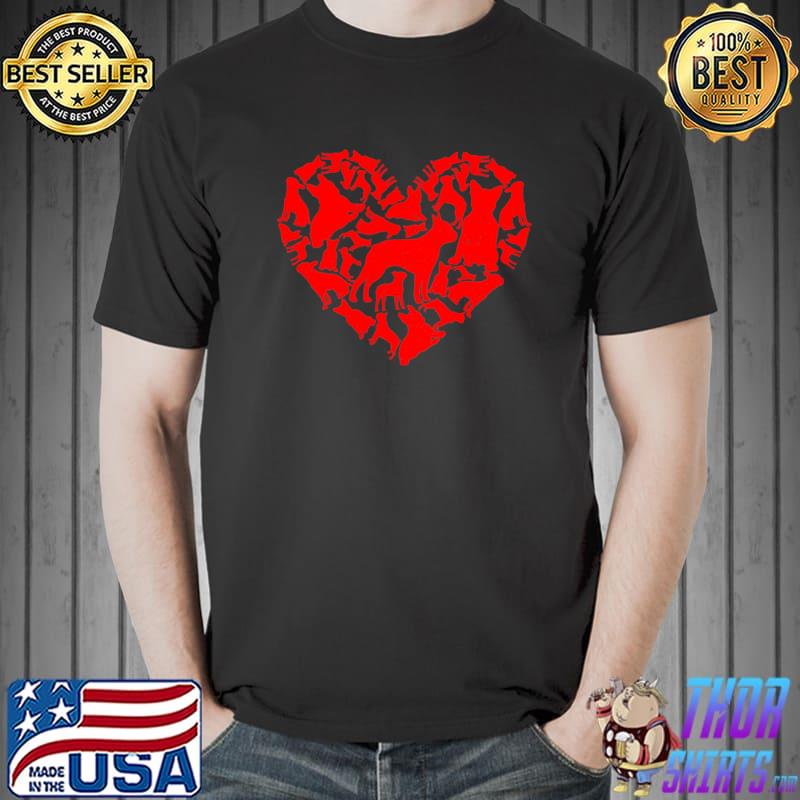 Cute Heart Boston Terrier Dog Valentines Day Puppy Lover T- Unisex