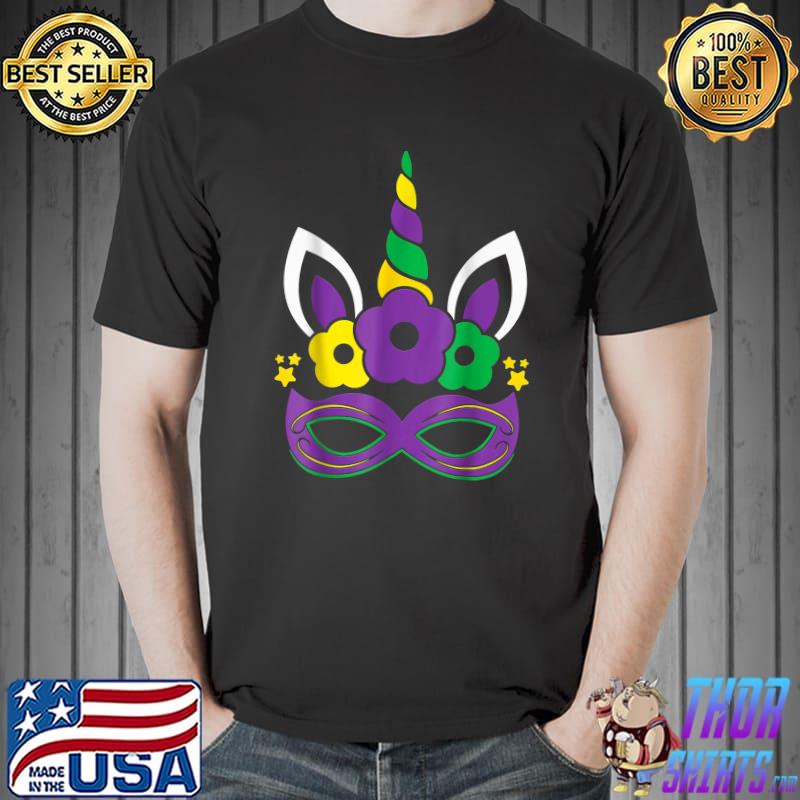 Dabbing Jester Unicorn Mardi Gras , Kids Girls T-Shirt Unisex