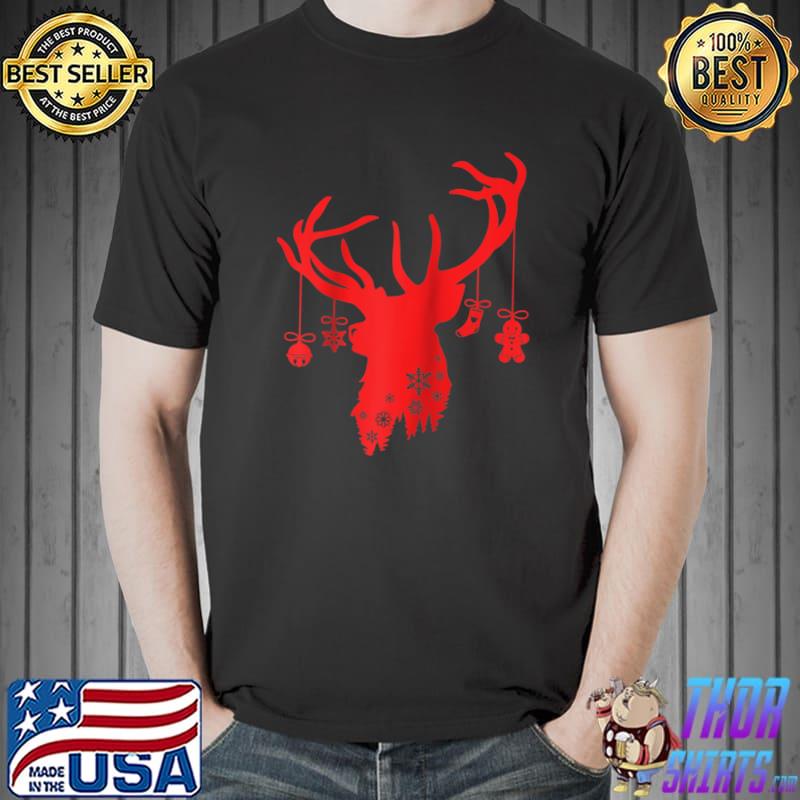 Deer Reindeer Funny Decor ornament Christmas Family Matching T- Unisex