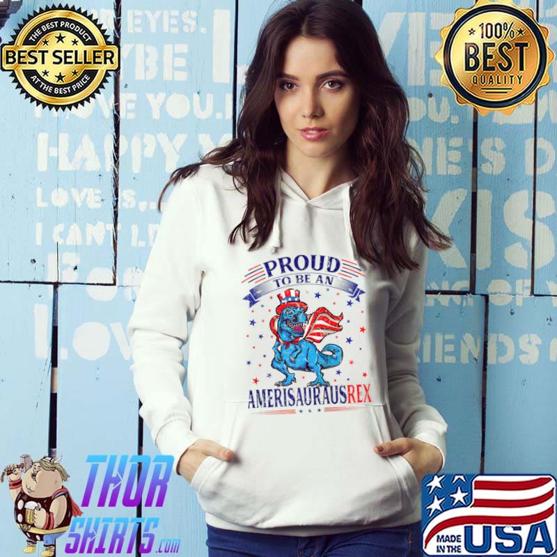 Dinosaur 4th Of July American Flag T-shirt
