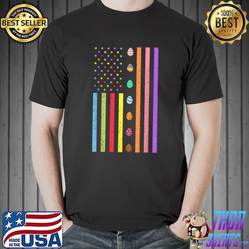 Easter Day American Eggs Flag Funny Boys Girls Kids T-Shirt Unisex
