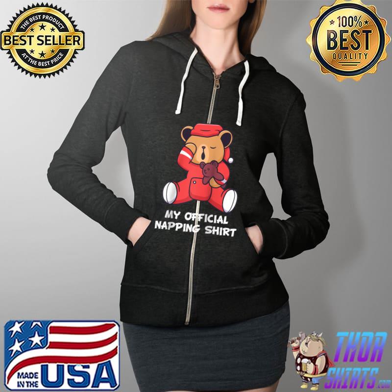 Funny Bear Pyjamas Sleeping Nightdress Official Nap T- Full Zip Hooded