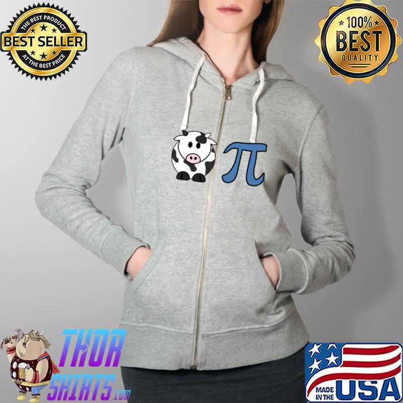 Funny Cute cow pie Happy PI Day Math Teacher T- Full Zip Hooded