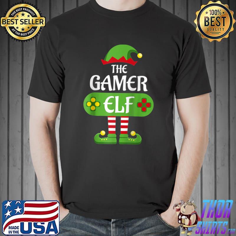 Gamer Elf Family Matching Christmas Funny Gift Pajama T-shirt