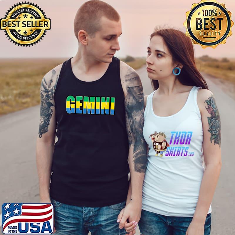 Gemini Gabonese Horoscope Heritage DNA Flag T- Tank Top