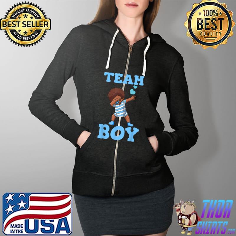 Gender Reveal Party Team Boy T-Shirt Full Zip Hooded